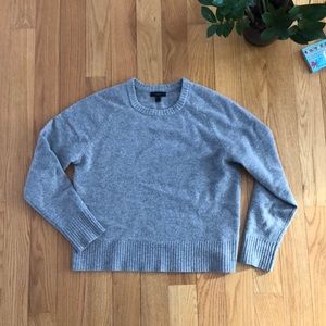 J Crew gray wool sweater boxy cut warm